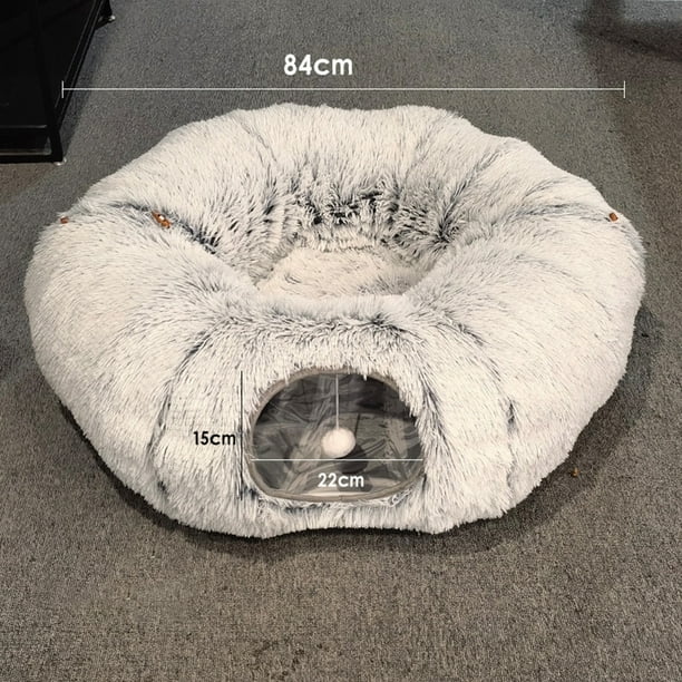 Cat Tunnel Bed Peekaboo Cat Cave Cat Tunnel Toy Winter Warm Foldable Plush Pet Bed for Cats Multifunctional Design Detachable and Non slip Bottom Cat Lovers Walmart