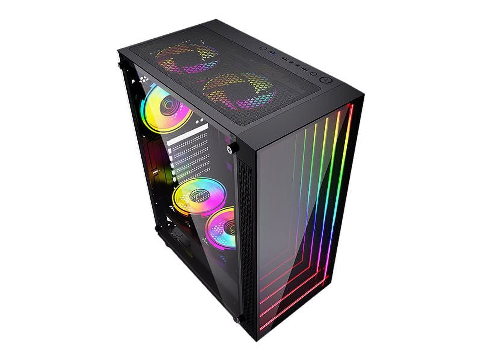 Bluegears  Bgears b-Optillusion Gaming PC ATX case, Special Optical Illusion ARGB Front Panel, Tempered Glass Side. USB3.0, Support up to EATX Motherboard. Fan Not Included.