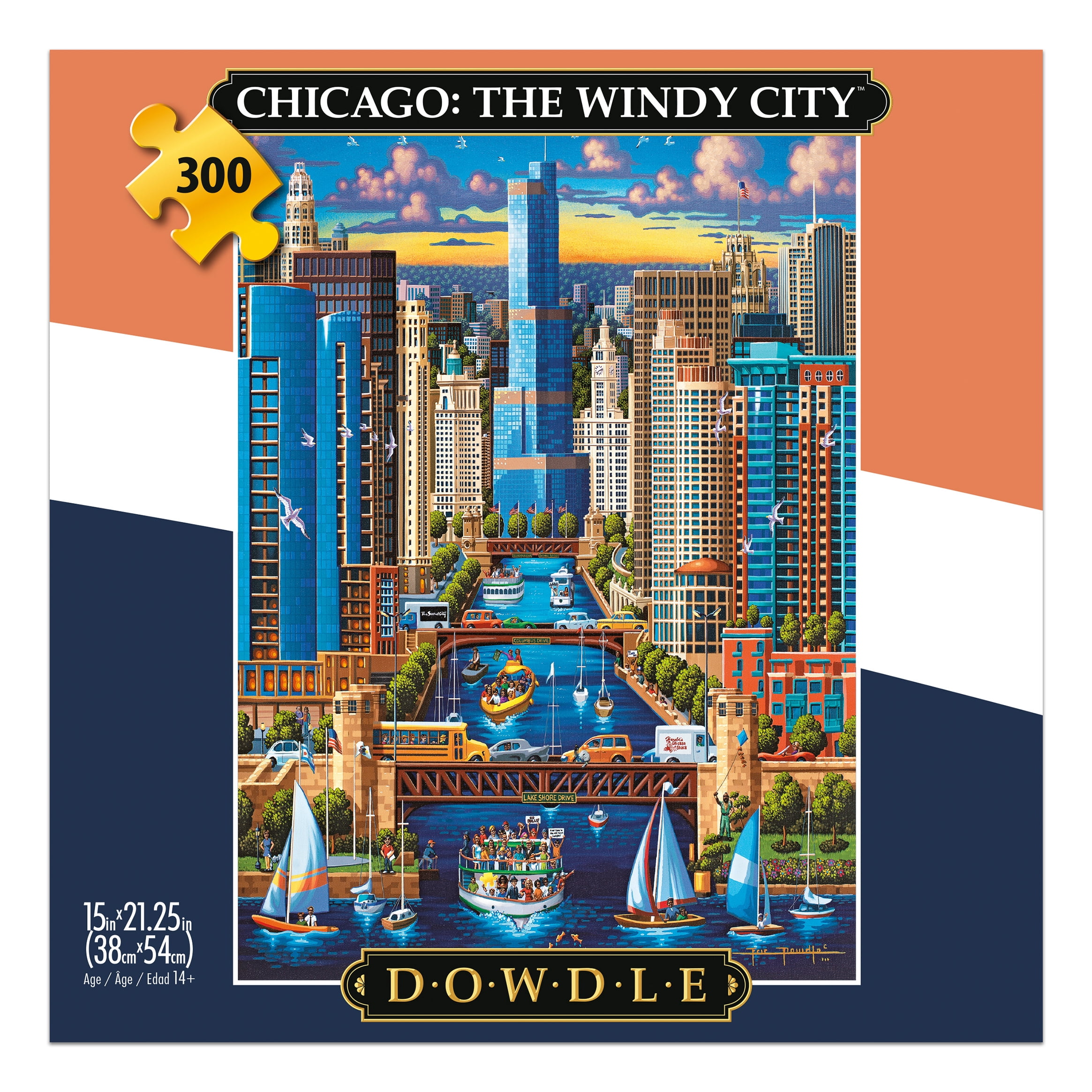 Buffalo Games Chicago the Windy City 300-Piece Interlocking Jigsaw Puzzle for Adults Ages 14+