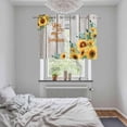 thumbnail image 6 of 2 Panels Kitchen Tier Curtains 39 Inch Length, Sunflower Grommets Window Treatment Curtain, Summer Botanical Elegant Floral Wooden Thermal Curtains Drapes for Living Room/Bathroom, 6 of 9
