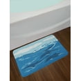 thumbnail image 2 of Nautical Bath Mat, Ocean Marine Lifestyle Cartoon with Underwater Dolphins and Fishes, Plush Bathroom Decor Mat with Non Slip Backing, 29.5" X 17.5", Pale Blue and Dark Blue, by Ambesonne, 2 of 2