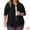 Black, variant on DARING DIVA Women's Plus Size Knit Casual Long Sleeve Button Down Shirts 1X Black