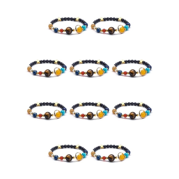 Brazalete decorativo Minnieouse de piedra natural elástico tipo 7 10Conjunto