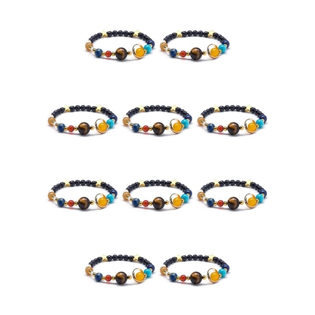 Brazalete decorativo Minnieouse de piedra natural elástico tipo 7 10Conjunto