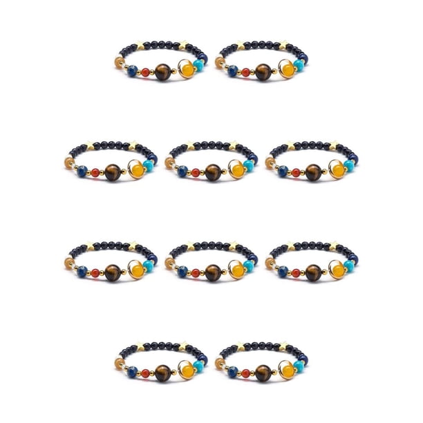 Brazalete decorativo Minnieouse de piedra natural elástico tipo 7 10Conjunto