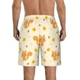 thumbnail image 3 of Kdxio Squirrel And Leaves Pattern Mens Casual Shorts - Drawstring Summer Beach Sports Shorts for Men, 3 of 9