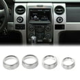 thumbnail image 1 of 4pcs 4WD/ Headlight Switch Knob Cover Trim Ring for Ford F150 2009-2014 Silver, 1 of 10
