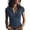 Black, variant on Womens Summer Tops Short Sleeve V Neck Collared Shirts Slim Fit Zip Up Ribbed Knit T-Shirts Solid Blouses Red XL