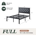 thumbnail image 4 of Amolife Full Size Bed Frame with Upholstered Headboard and Elevated Footboard, 12.5" Under-Bed Storage Space, No Box Spring Needed, Black, 4 of 9