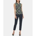 thumbnail image 3 of Tommy Hilfiger Women's Printed Knot Neck Top Navy Size L, 3 of 6