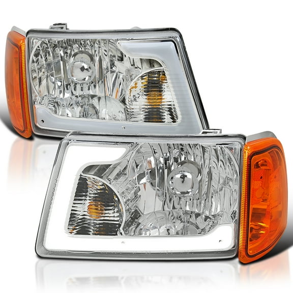 Spec-D Tuning Chrome LED Tube Headlights Compatible with 2001-2011 Ford Ranger, Left   Right Pair Headlamps Assembly