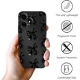 thumbnail image 5 of Cute Bow Phone Case for Boost celero 5g Plus 2024 7", Aesthetic Coquette Black Ribbon Bowknot Pattern Print Design Case Soft Slim Shockproof TPU Protective Funda Cover for Women Girls, 5 of 6
