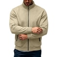 thumbnail image 5 of Zvmxot Men Fleece Sweatshirts Full Zip Stand Neck Sweatshirt with Zipper Pockets Casual Long Sleeve Jackets for Men, 5 of 7