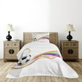 thumbnail image 4 of Ambesonne Soccer Quilted Bedspread Set 2 Pcs, Rainbow Pattern Line, Twin Size, Multicolor, 4 of 5