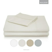 MALOUF WOVEN 600 Thread Count Luxurious Feel Soft Cotton Blend Sheet Set with Deep Pocket Design-Twin XL-Ivory