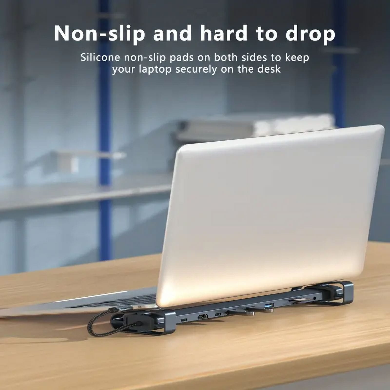 USB C Laptop Docking Station Stand, 10 In 1 Folding Tilt Stand Triple Display USB C , 4K, PD 100W, USB 3.0, TF, SD, Audio, RJ45 for MacBook & Windows