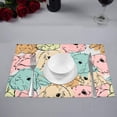 thumbnail image 2 of MKHERT Cute Hare Bunny Rabbit Placemats Table Mats for Dining Room Kitchen Table Decoration 12x18 inch,Set of 6, 2 of 4