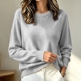 thumbnail image 6 of Hueook Knit Sweaters for Women Crew Neck Long Sleeve Loose Fit Pullover Soft Casual Winter Top Gray L, 6 of 7