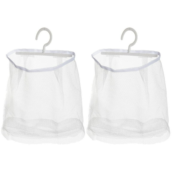 icolorfuled 2pcs Hanging Mesh Bag Multi-functional Mesh Laundry Bag Clothespin Bag Kitchen Mesh Pouch