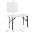 thumbnail image 3 of Best Choice Products 4ft Plastic Folding Table, Indoor Outdoor Heavy Duty Portable w/ Handle, Lock for Picnic - White, 3 of 8