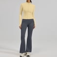 thumbnail image 5 of JFGHDG Women's 2 Piece Set Long Sleeve Jacket & Ankle Length Workout Flare Leggings Casual Matching Outfit Tracksuit Sweatsuit Yellow M, 5 of 8