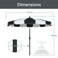 thumbnail image 4 of Better Homes & Gardens Premium 9' B&W Market Umbrella, Fiberglass Ribs, Crank Lift, 3-Angle Tilt, 4 of 9