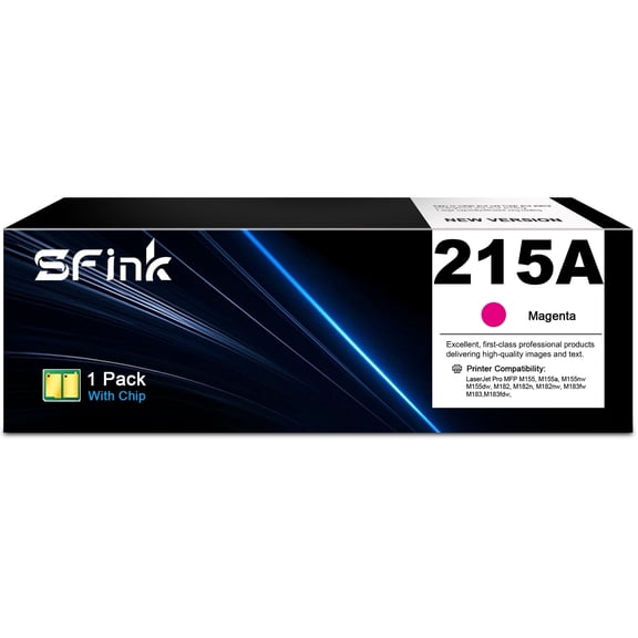 215A W2313A (1 Pack Magenta) Toner Cartridges Compatible for HP215A for Color LaserJet Pro MFP M183fw M182n M182nw M182 M183 M155 M155a M155nw