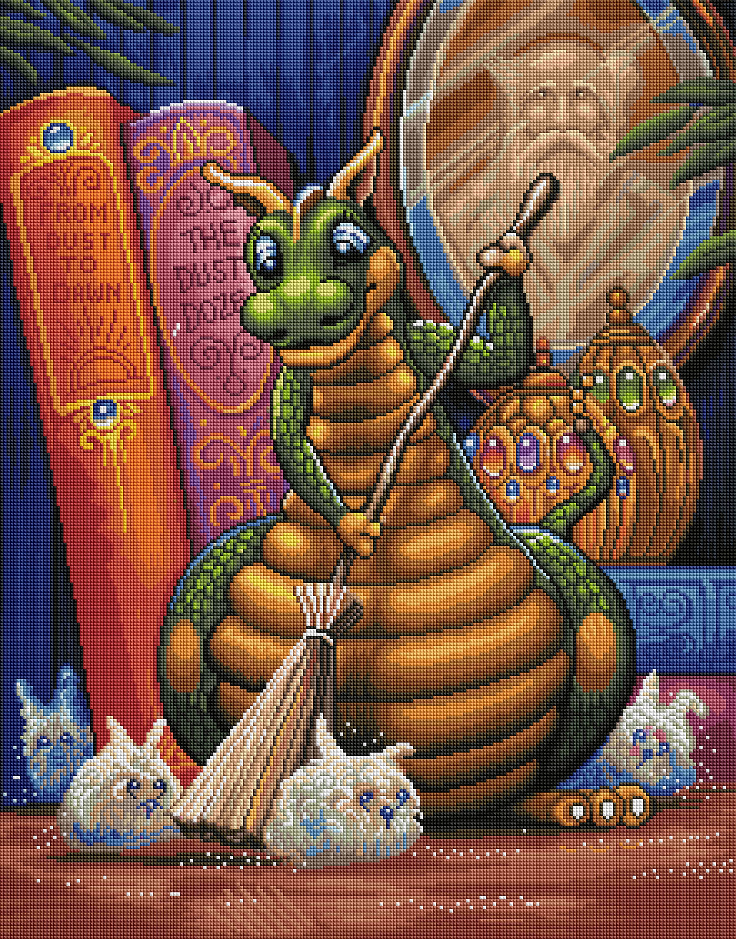 DIAMOND ART CLUB Rounding Up the Dust Bunnies Diamond Painting Kit