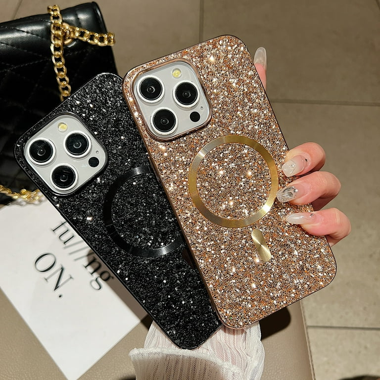 Glitter Iphone 12 Pro Max Case Stylish Leather Case With Card