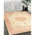 thumbnail image 2 of Ahgly Company Indoor Round Traditional Golden Blonde Gold Medallion Area Rugs, 3' Round, 2 of 6