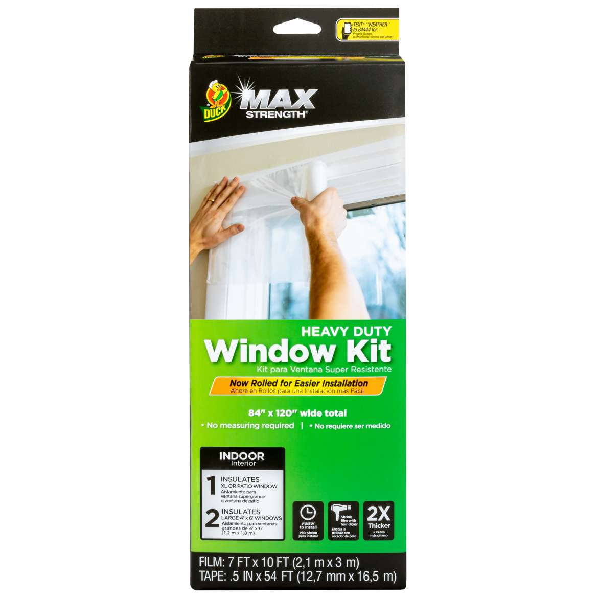 Duck Max Strength 84” x 112” Clear Roll-on Patio Window Insulation Kit 
