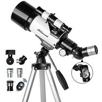 Telescope 70mm Aperture 500mm - for Kids & Adults Astronomical refracting Portable Telescopes AZ Mount Fully Multi-Coated Optics, with Tripod Phone Adapter, Wireless Remote, Carrying Bag