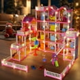 thumbnail image 6 of JoyStone Dollhouse, 20 Rooms Playhouse with 4 Dolls Playset with Furniture&Light Strip& Rotating Slide, Gift Toy for Kids Ages 3-8, 6 of 8