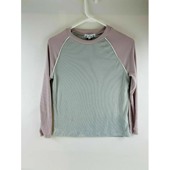 Poof New York Long Sleeve Top Grey/Lavender Size M