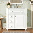 thumbnail image 3 of Euroco Bathroom Vanity Cabinet with Ceramic Sink Basin, 30 Inch, Storage Cabinet with Soft Close Doors and Door Organizer, 3 of 9