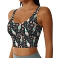 thumbnail image 2 of Balery Christmas cute deer old man Sujetadores deportivos con espalda cruzada para mujer, acolchados, sin costuras, de alto impacto, ideales para yoga, gimnasio, entrenamiento y fitness.-Small, 2 of 8