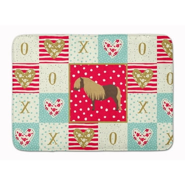 Shetland Pony Horse Love Machine Washable Memory Foam Mat