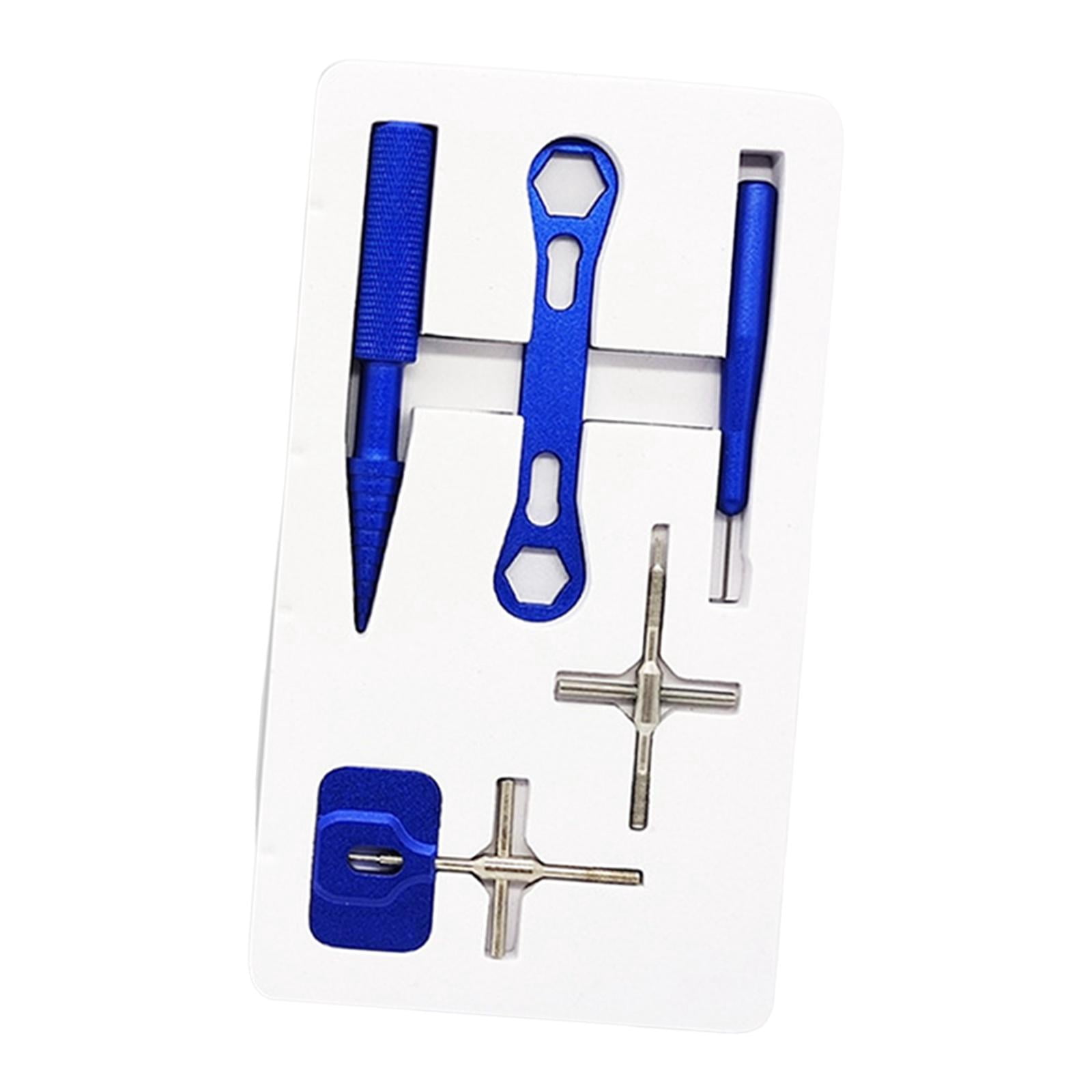 Dualoai Fishing Reel Repair Tool Kit Cap Remover Metal Fishing Reel Bearing Tool Kit Blue