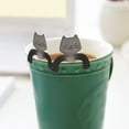 thumbnail image 2 of Flash Deals! Huayishang Coffee Scoop Black-Stainless Steel Coffee Spoon Hanging Cup Design Cat Head Stirring Spoon Office Wedding Gift Spoon Dessert Spoon E, Kitchen Essentials Clearance Sale, 2 of 7