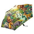 thumbnail image 4 of Jungle Animals and Hot Air Balloon Compact Sun Umbrella Windproof Travel Umbrellas for Rain Strong Portable UV Protection, 4 of 8