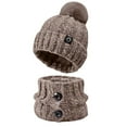 thumbnail image 4 of Adult Warm Hat Bib Two Piece Set Knitted Woolen Ear Protector for Outdoor Riding Winter Accessories, 4 of 4