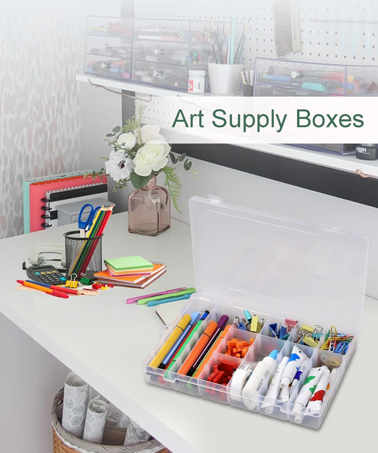 12 Pack 36 Grids Bead Organizers Plastic Organizer Box with Dividers 3600 Tackle Boxes Organizer Clear Box Organizers Compartment Storage Container
