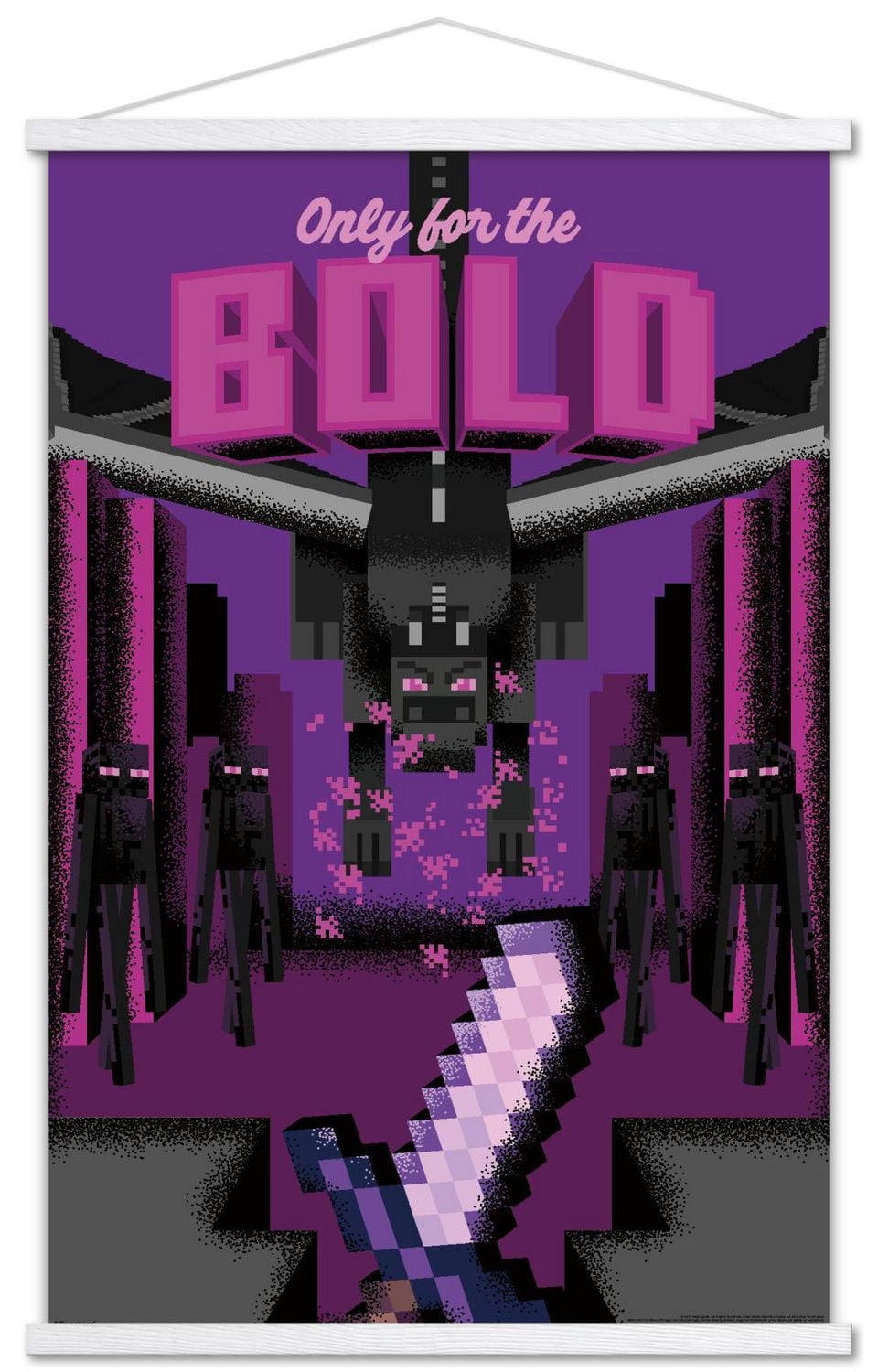 Minecraft: Discover - Only For The Bold Wall Poster, 14.725" x 22.375" Framed