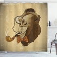 thumbnail image 1 of Ambesonne Animal Shower Curtain, Hipster Pop Art Vintage, 69"Wx84"L, Brown and Tan, 1 of 3