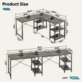 thumbnail image 4 of Bestier 95.5 inches L-Shaped Corner Computer Desk with Shelves Long Table Three-Way Convertible in Grey, 4 of 11