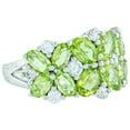 thumbnail image 4 of Gold Coast Platinum Plated Green Peridot Flower Burst Statement Ring Size 7, 4 of 6