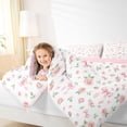 thumbnail image 3 of spefrowx Watercolor Pink Rose Bow Print Twin Comforter Sets for Women, Floral Romantic Bedding Set, Pink Reversible, 2 Pieces, 1 Comforter and 1 Pillowcase, 3 of 6
