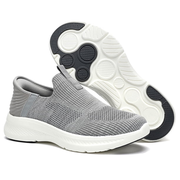 Zapatillas de deporte de malla para hombre zapatos deportivos antideslizantes zapatillas sin cordones para caminar y correr