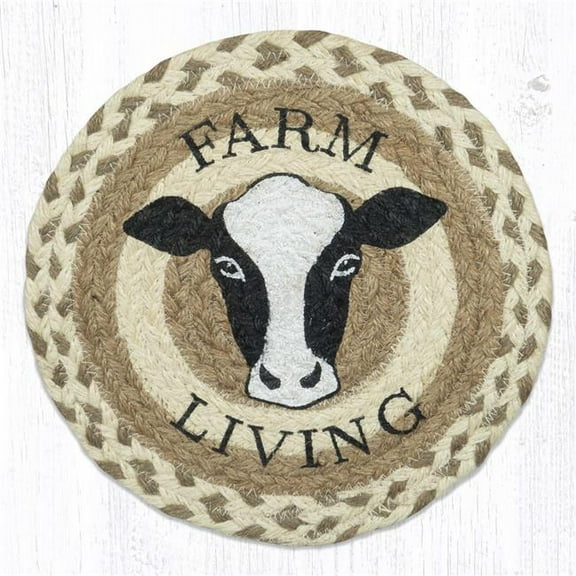 Capitol Importing 80-658FLC 10 x 10 in. MSPR-658 Farm Living Cow Printed Round Trivet, Brown