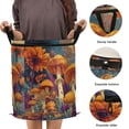 thumbnail image 3 of 50L Extra Large Popup Hamper Collapsible Laundry Basket With Zippered Lid 15.7x18.5in Full Of Mushrooms, 3 of 7